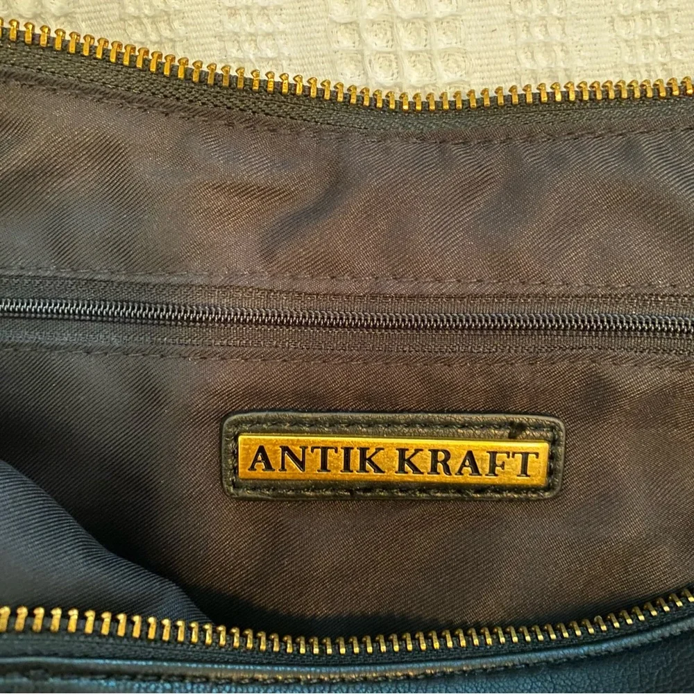 Antik Kraft Black Hobo Bag with Gold Accents - Picture 4 of 4